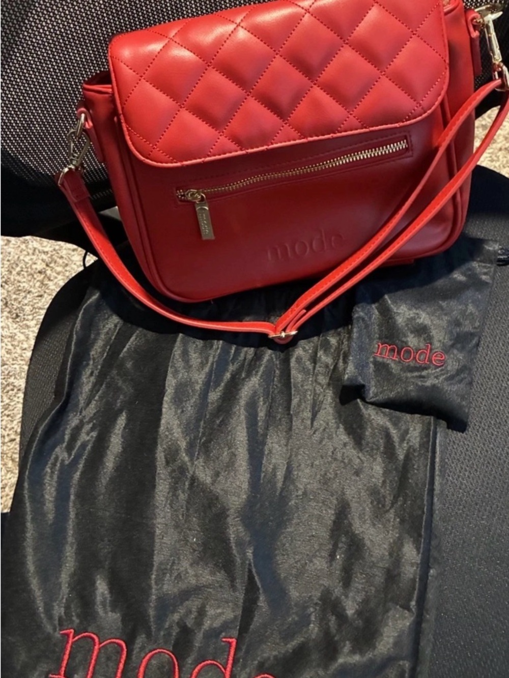 Quilted Red Crossbody Bag